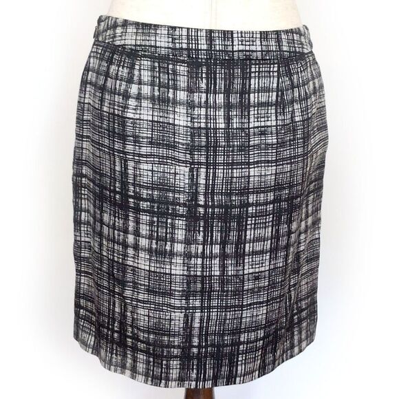 Ann Taylor Loft Black Cotton Silk Mini Skirt Sz 8 - Picture 4 of 6